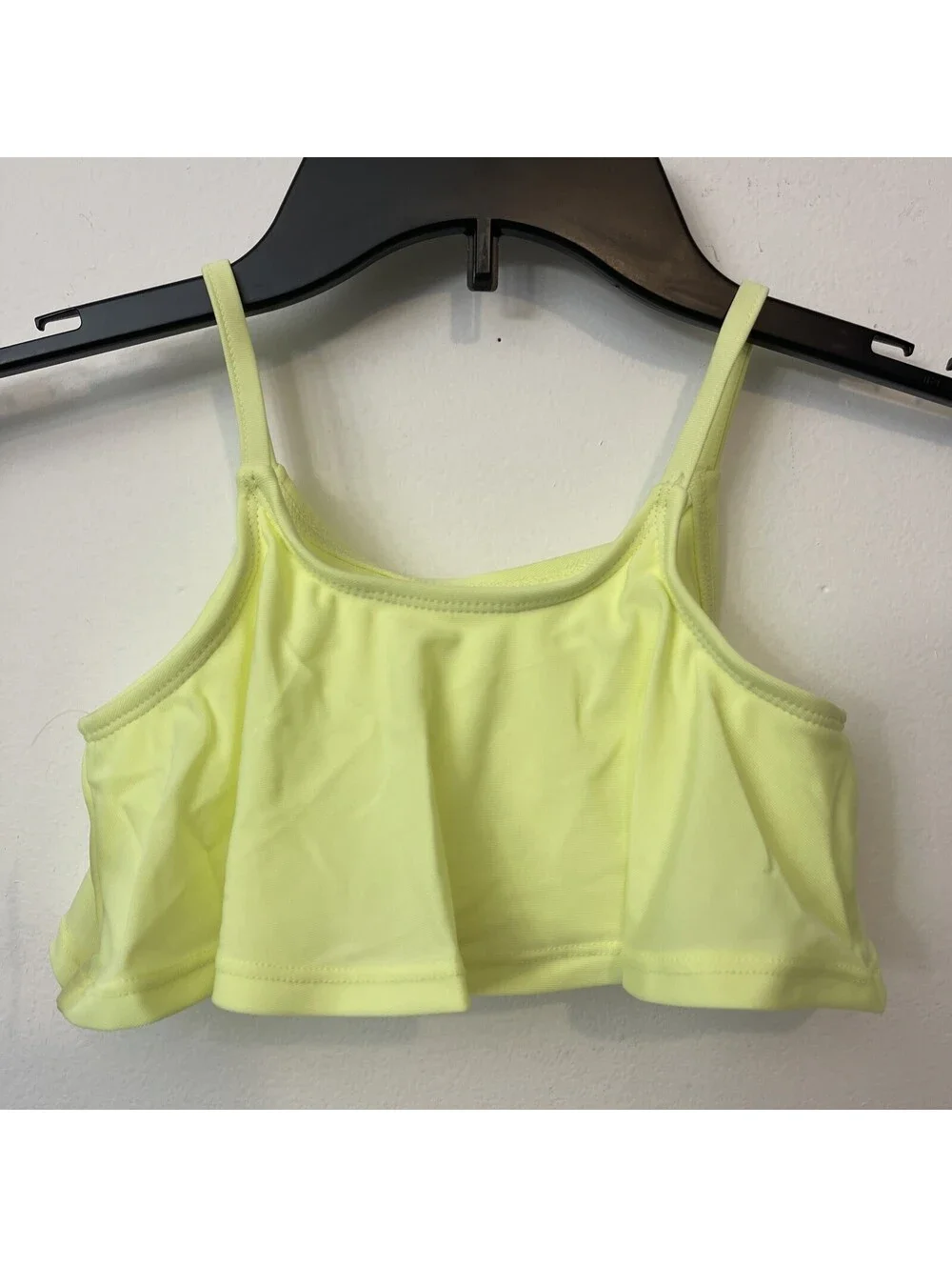 Gap Kids Girls Small 6-7 Neon Yellow Ruffled Bikini Swim Top NWT! A4620